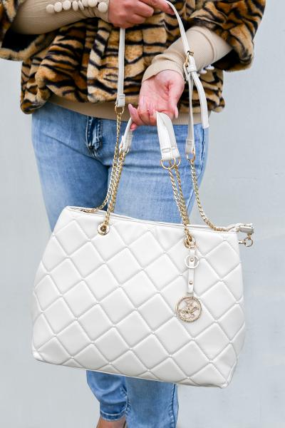 BORSA SHOPPER MATERASSE' PANNA