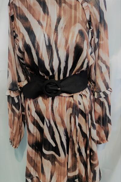 Vestito zebrato marron